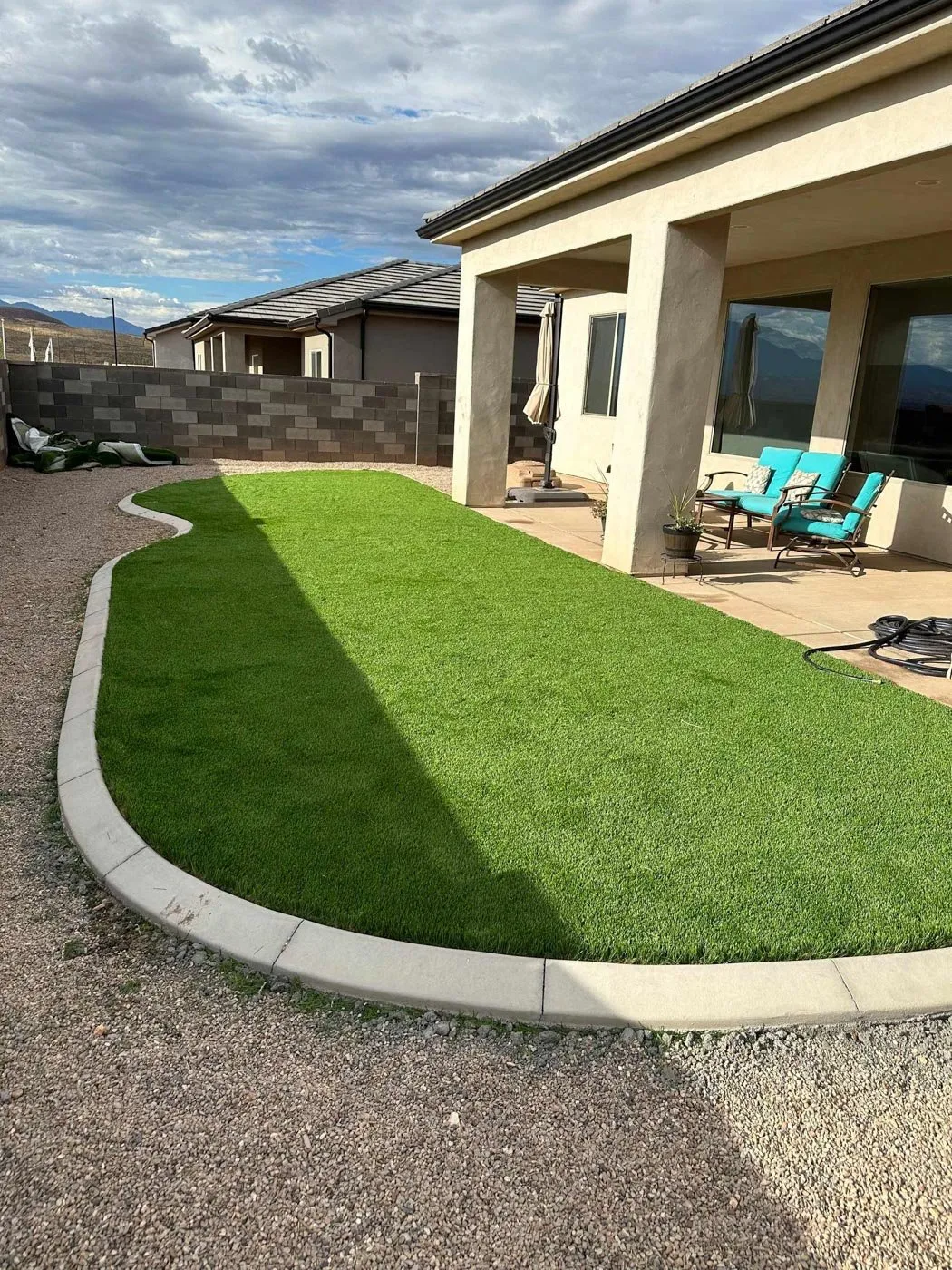 Turf and hardscape landscape detail